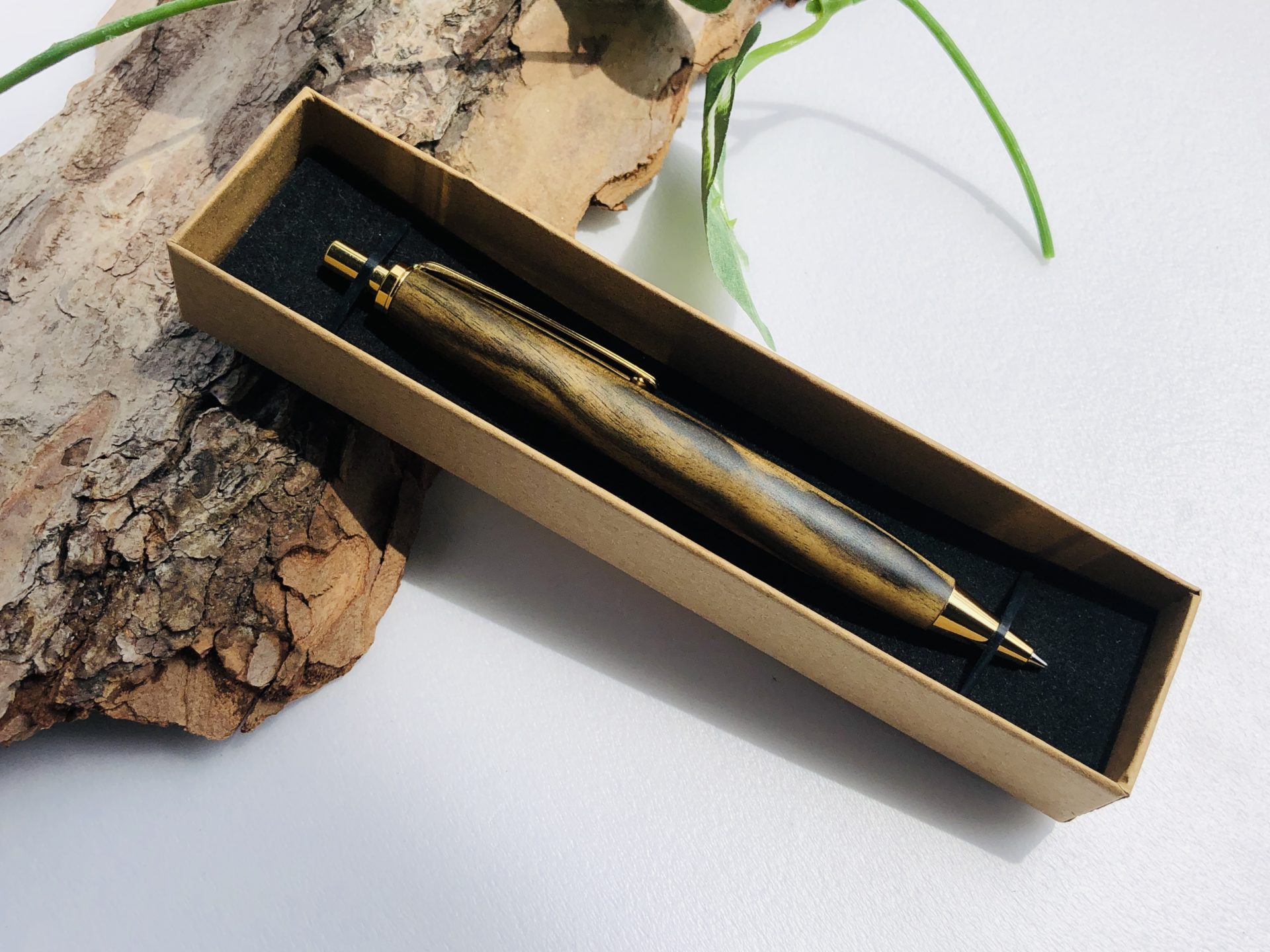 世界の 野原工芸 旧型 黒柿 シャーペン 固定式口金付き 筆記具